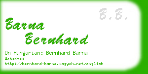 barna bernhard business card